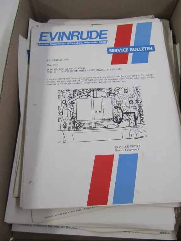 Lot Of Assorted Outboard Motor/Marine Equipment Papers
