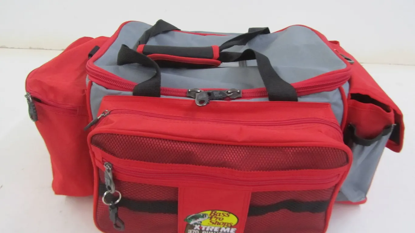 Bass Pro Shop Extreme 370 Qualifier Soft-Sided Tackle Box Full Of Assorted Tackle