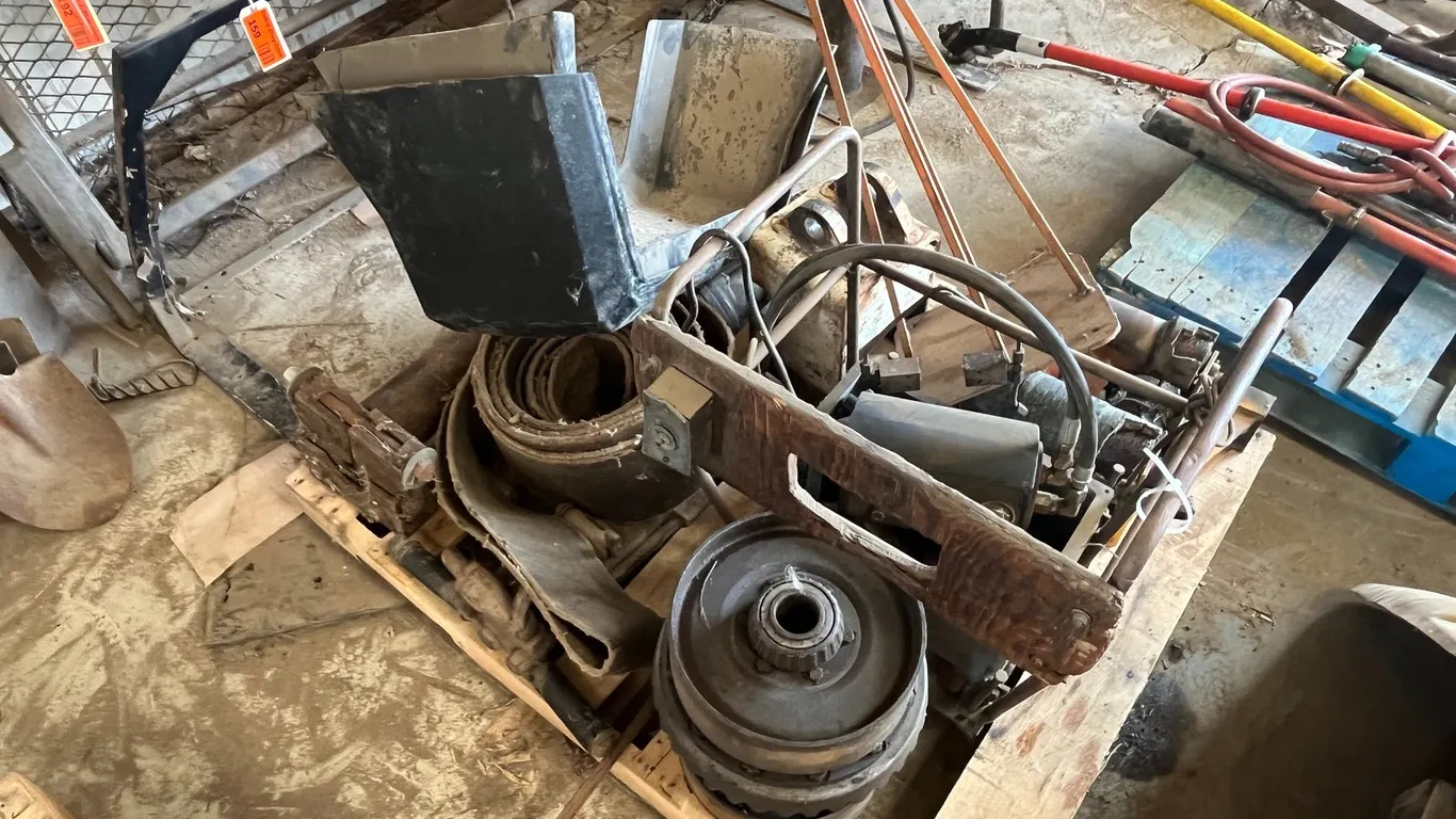 Pallet with Jackhammers, Rollers, and Automotive Parts
