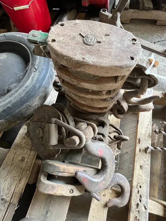 (6) Vintage Wood and Steel Pulleys