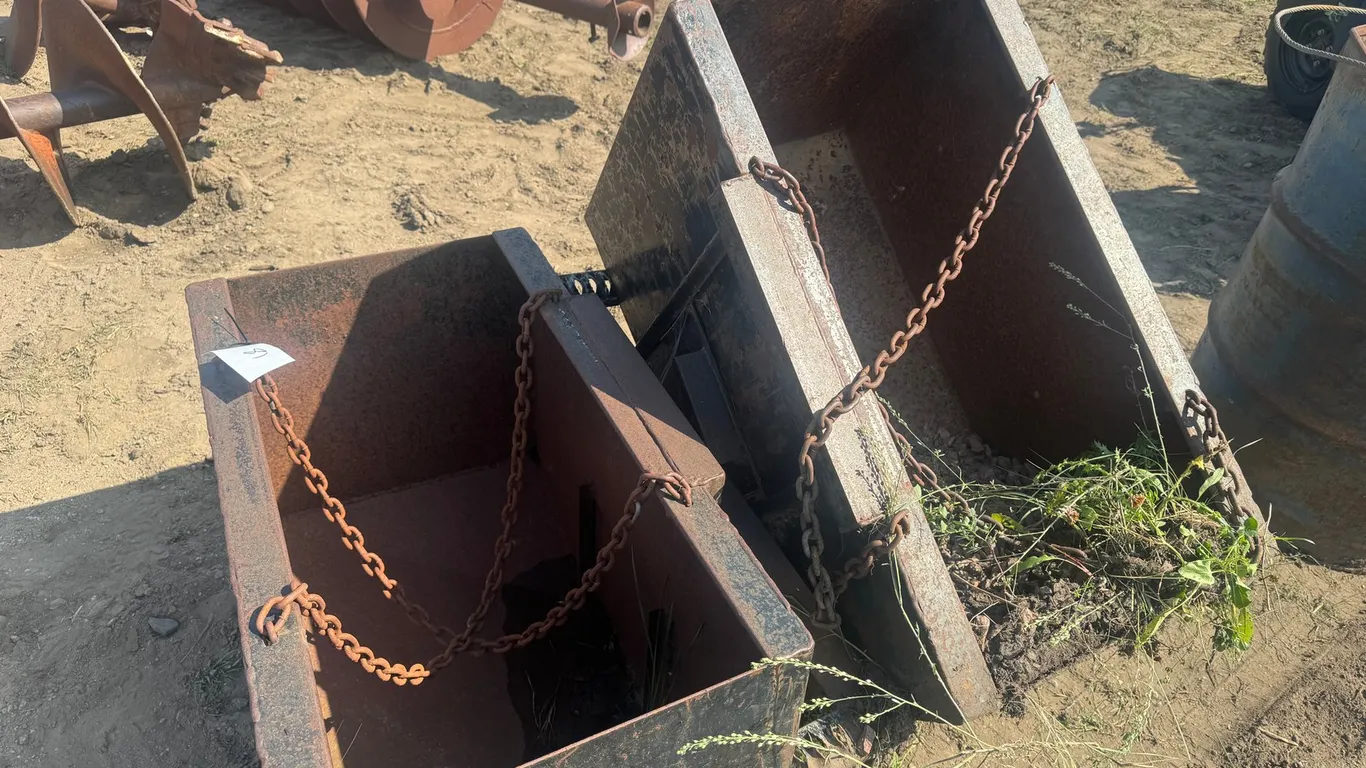 (3) Metal Rock Boxes and Counterweights