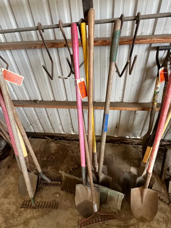 (4) Shovels and Rake
