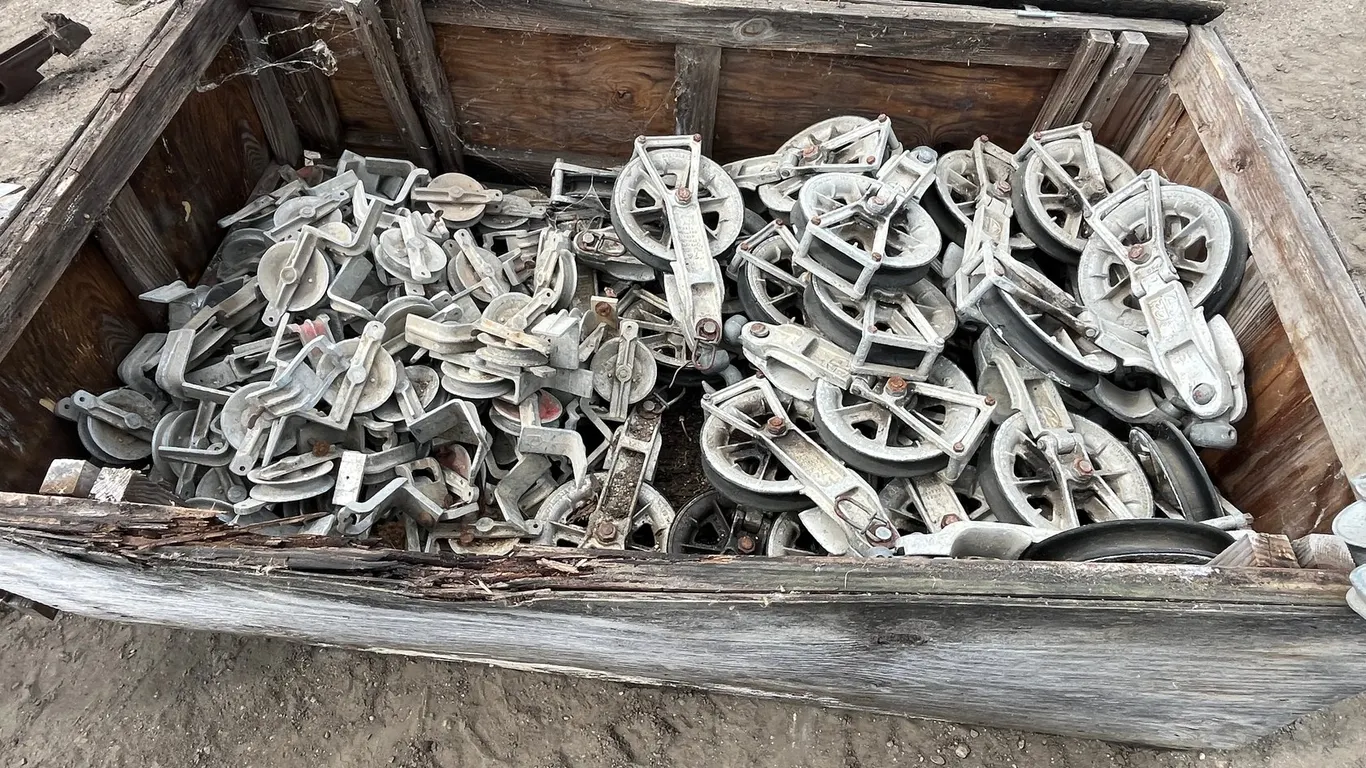 Crate of Aluminum Pulleys