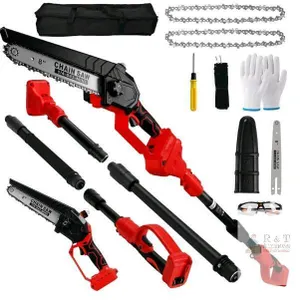 Cordless 8" Pole Saw - Formipow, Fits Milwaukee M18 18V, Extension Poles, Case, Chain, Accessories- battery not included