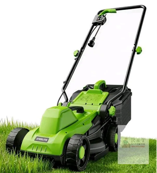 Steelite 13-Inch 1300W Corded Electric Lawn Mower, Green/Black