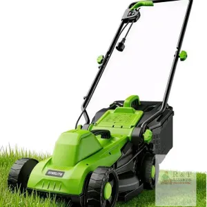 Steelite 13-Inch 1300W Corded Electric Lawn Mower, Green/Black