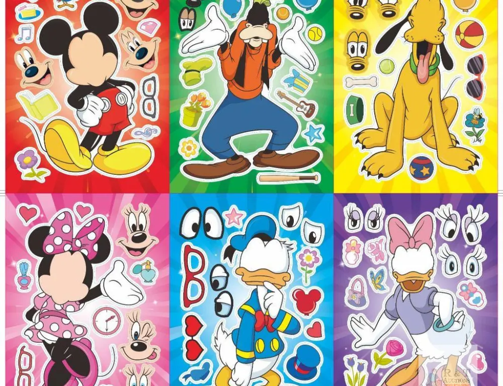 NEW 24-Sheet Disney Mickey & Friends Make-a-Face Sticker Activity Set – Goofy, Mickey, Minnie & More