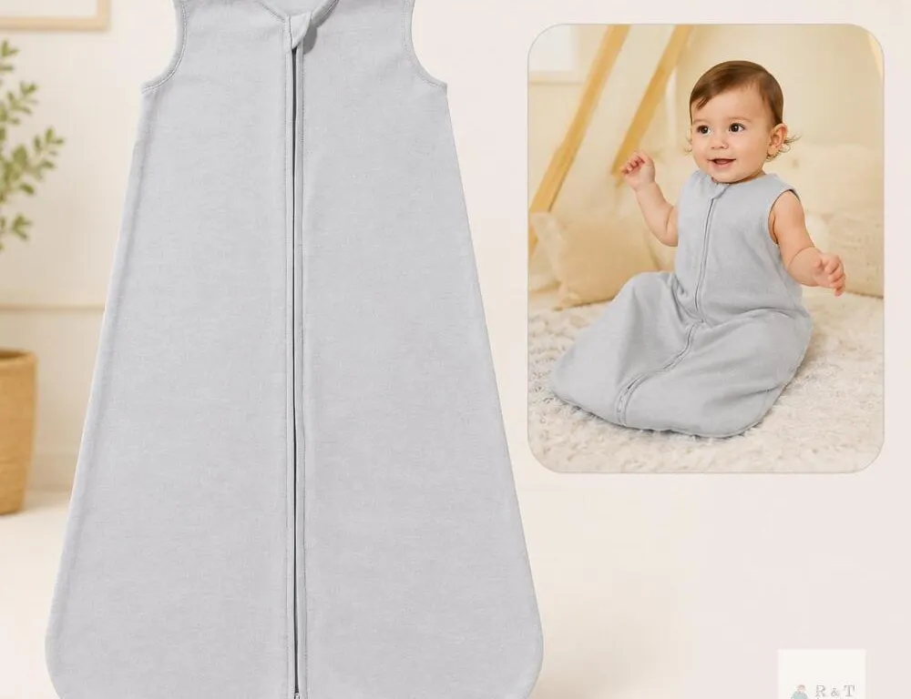 New DaysU 0-6 months Cotton Baby Sleep Sack, Baby Sleeping Bag with Two-Way Zipper