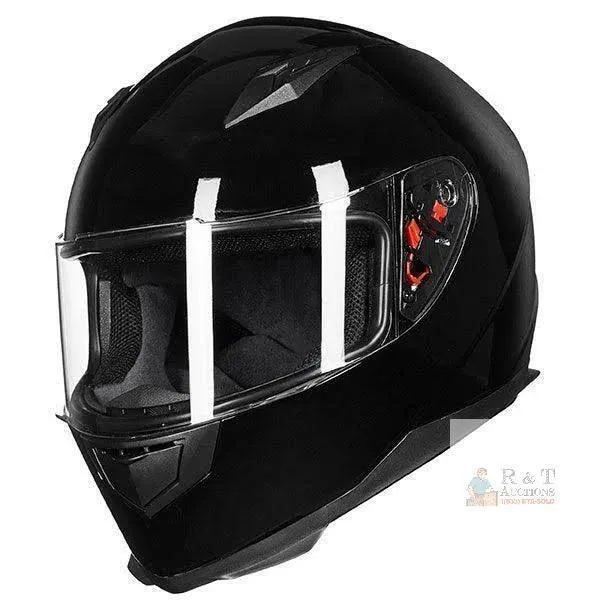 New ILM-313 Full Face Motorcycle Helmet, Gloss Black, Size XL, DOT Certified- Second image for fun only.