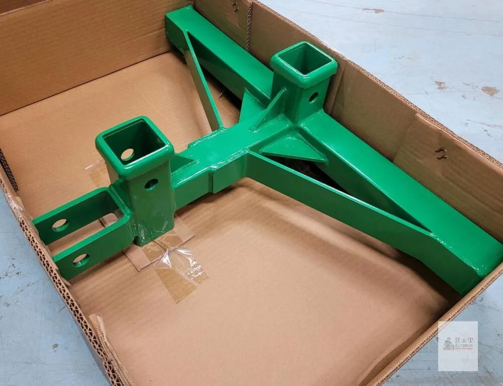 Category 1 3-Point Hitch Receiver Adapter, 2-Inch Heavy Duty Steel, Green Powder Coat