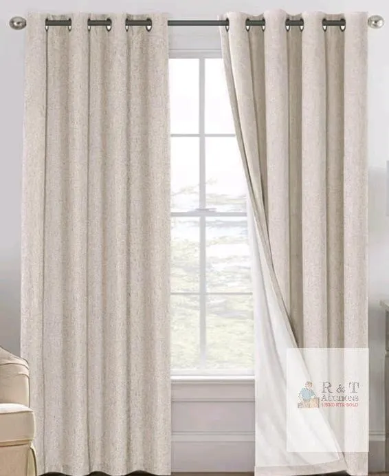 Beige Blackout Curtain Panels, Grommet Top, 50*96 in, Set of 2, Thermal Insulating