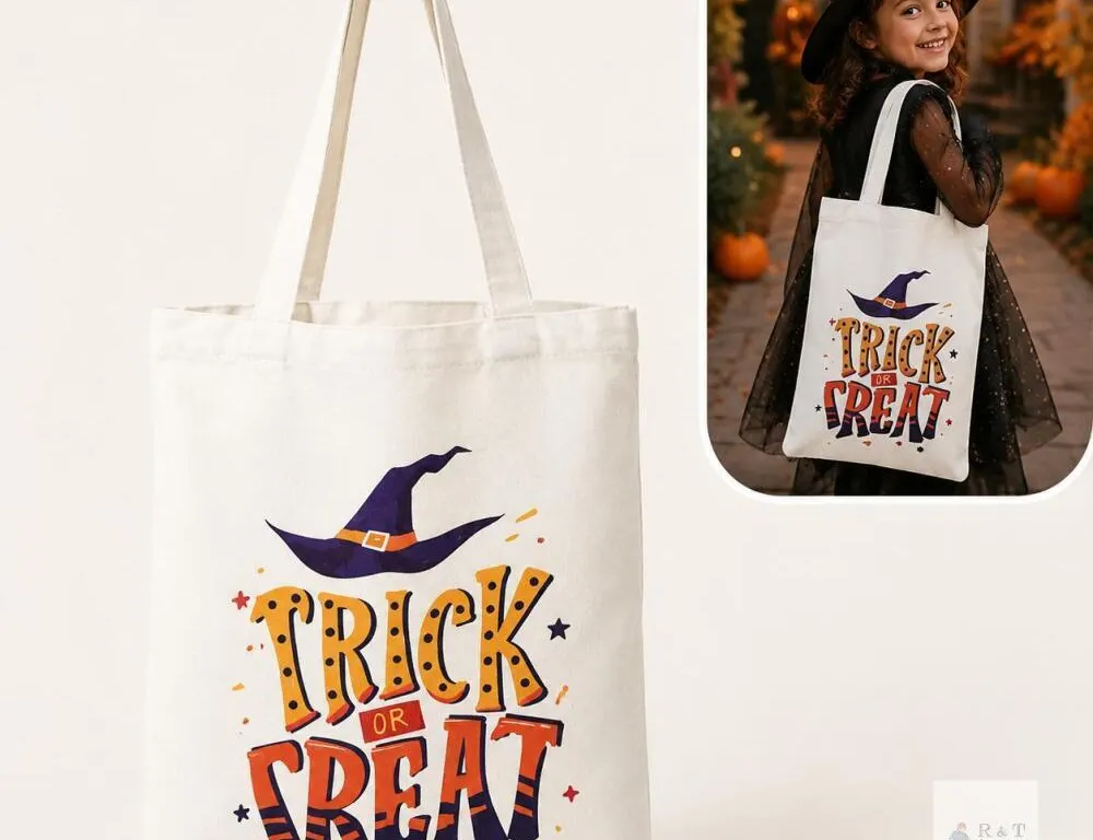 New canvas bag, Trick or Treat - White
