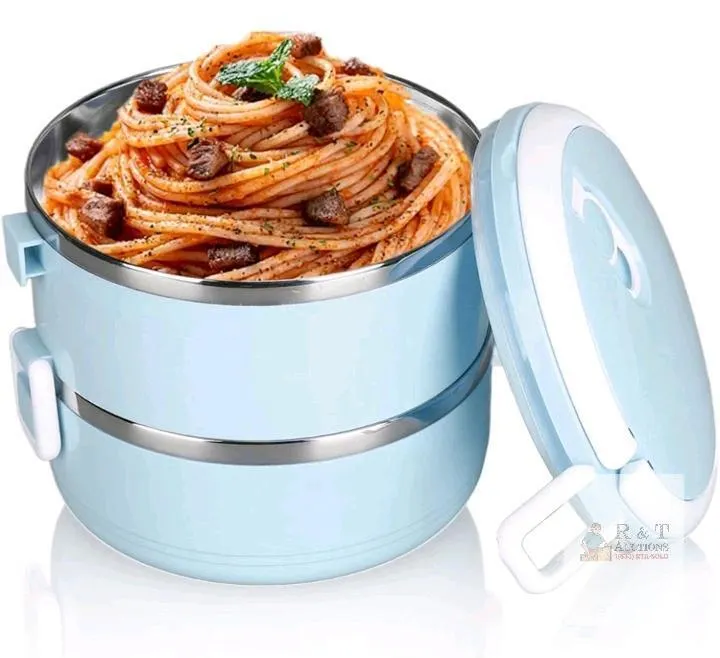 Double-Layer Insulated Lunch Box, 1.4L Capacity, Stainless Steel Interior, Leakproof Design