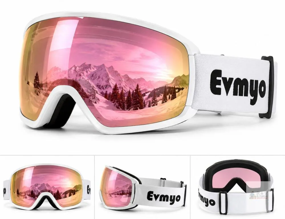 NEW Evmyo ski/snowboard goggles with storage bag,