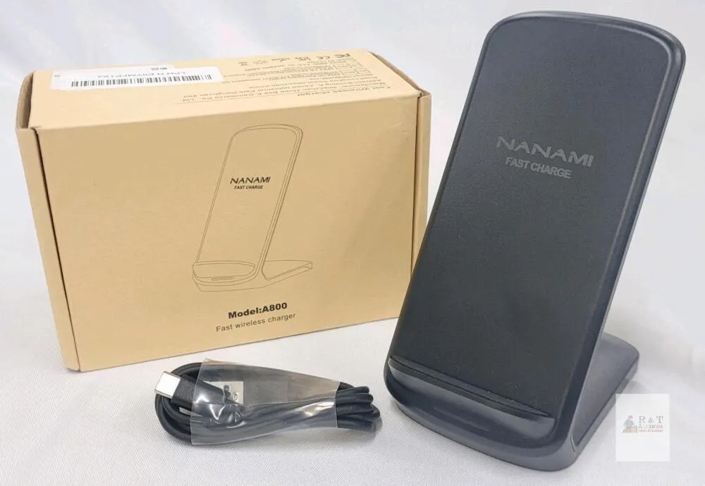 NANAMI A800 Fast Wireless Charger Stand, 10W Qi-Certified, USB Type-C, Dual-Coil Design