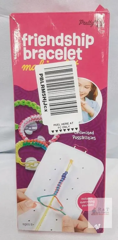 Pretty Me Friendship Bracelet Making Kit – Includes 10 Strings, 10 Rubber Bands, 20 Pegs, 10 Heart Clasps, Glue, and Illustrated Guide