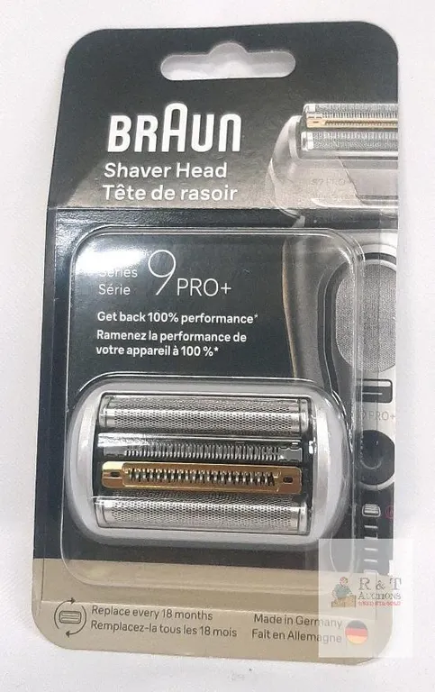 Braun 96M Series 9 PRO+ Shaver Head Cassette Replacement, Compatible w/ Series 9, Made in Germany