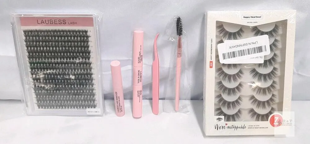 Laubess & Happy Heartbeat Lash Extension Kit, Strip + Cluster Lashes, Tools & Adhesives, Multi-Length