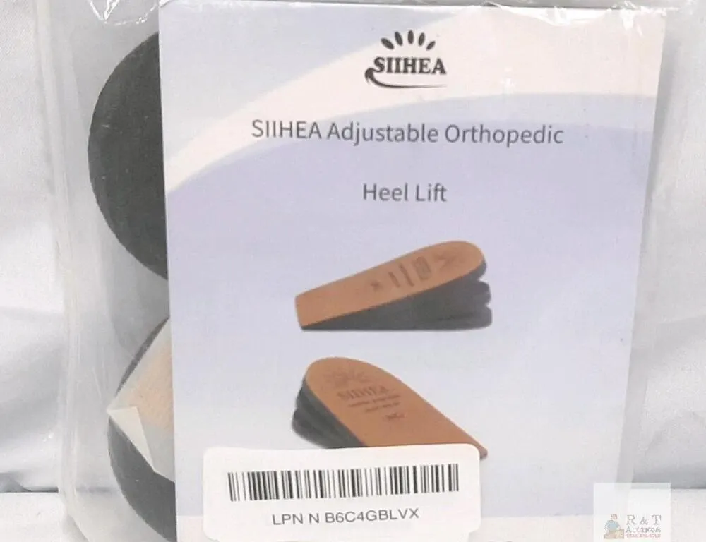 SIIHEA Adjustable Orthopedic Heel Lift Insoles, 0.6–1.4" Height, PU Foam, Unisex, New
