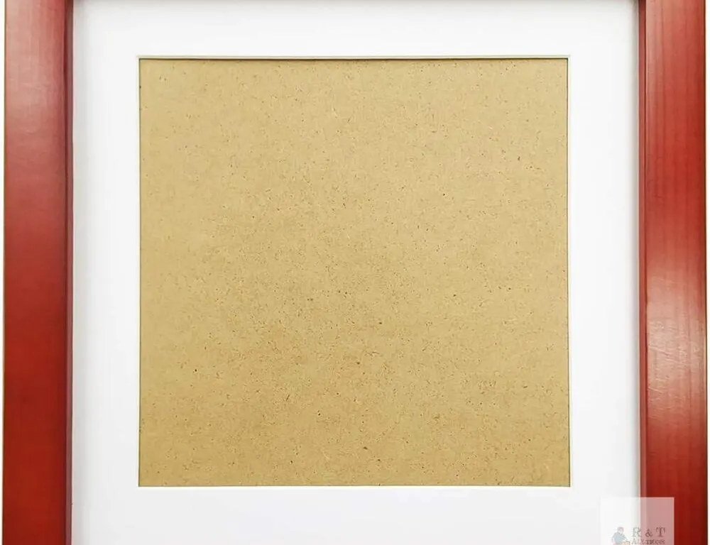 NEW 8x8 Picture Frames with 6x6 Opening Mat. 8x8 Red Square Photo Frame Matte. Solid Wood The Tabletop or The Wall.
