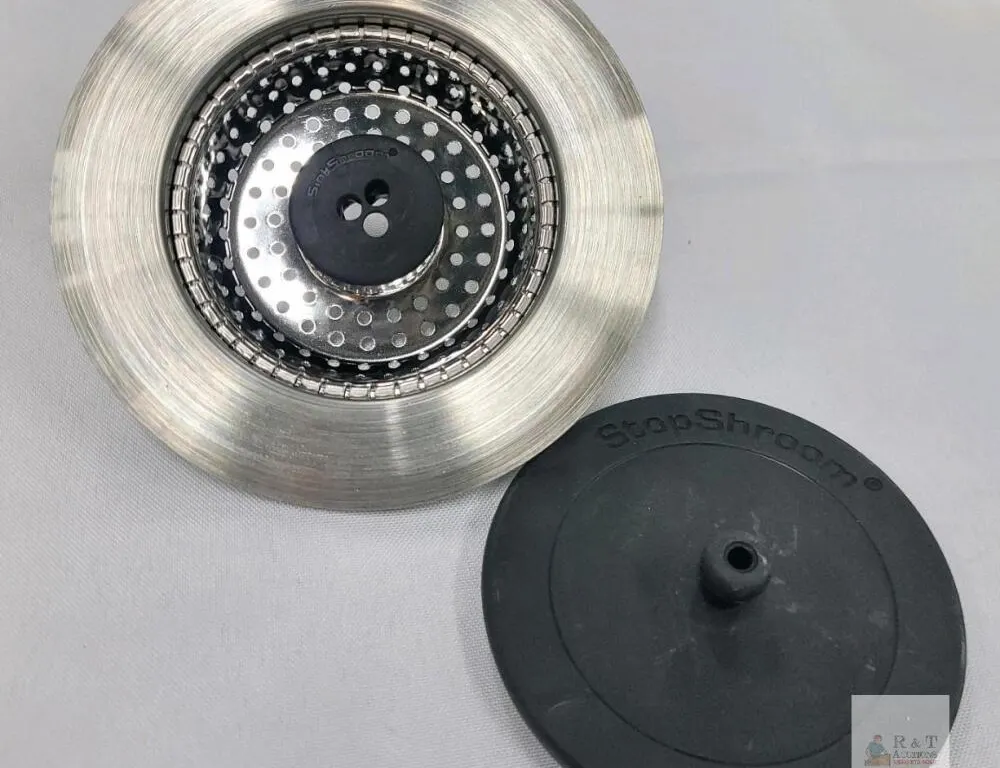 StopShroom Drain Strainer and Stopper Set, Stainless Steel & Silicone