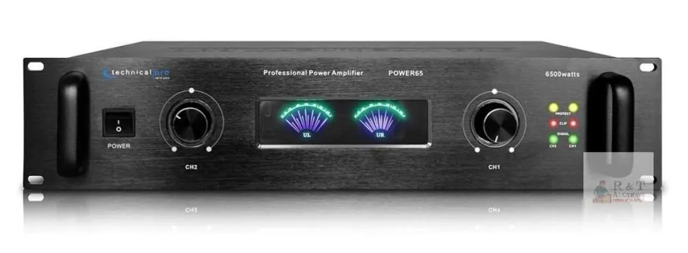 Technical Pro POWER65 6500W 2-Channel Professional Power Amplifier with Dual Cooling Fans