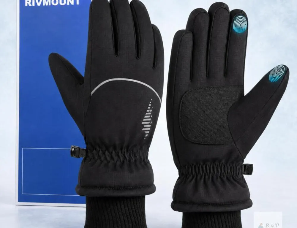 NEW Small Rivmount Waterproof Thermal Touchscreen Winter Gloves – Black