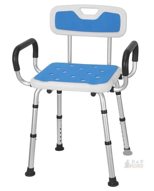 Careboda CBS05 Adjustable Shower Chair with Removable Backrest and Arms, 300 lbs Capacity