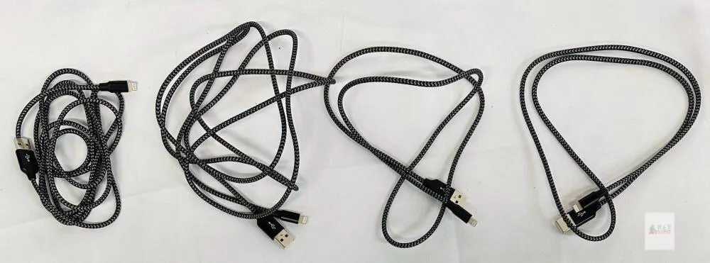 CUGUNU 2x3’ 2x6’ USB-A to Lightning Charging Cables Black/Gray for iPhone/iPad