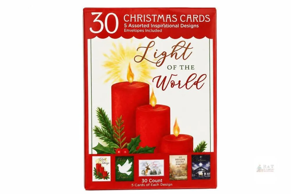 30-Piece Inspirational Christmas Greeting Card Set with Envelopes – 5 Assorted Designs