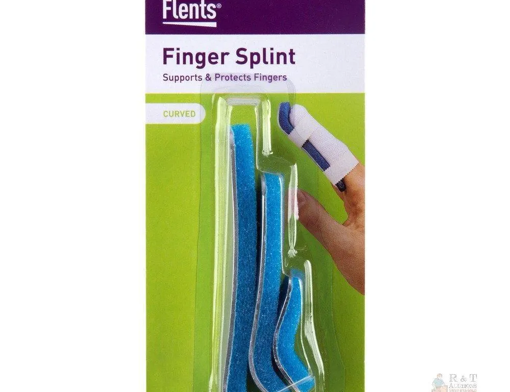 New Flents Finger Splints, Protective Support Brace Set, 3 Assorted Sizes | Helps Stabilize Injured Digits During Recovery, Comfortable Fit with Assor