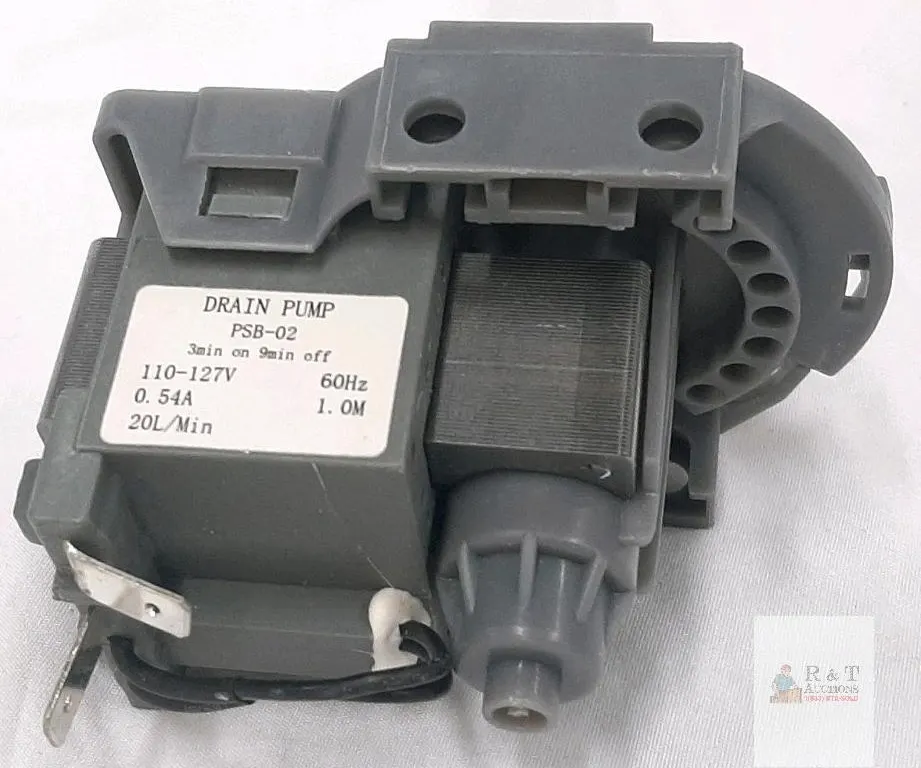 PSB-02 Drain Pump 110-127V 60Hz, 0.54A 20L/min, Flange Mount, Washer/Dishwasher Compatible