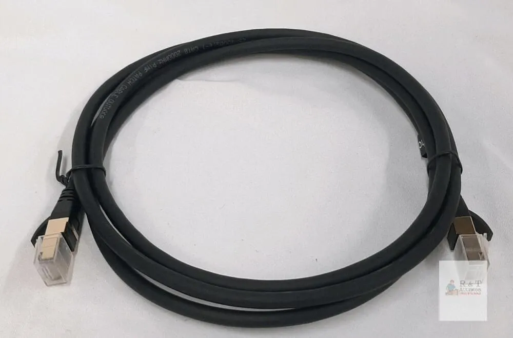 Outdoor Shielded Cat7 Ethernet Patch Cable, RJ45 Connectors, Black