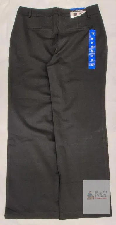 NEW Hilary Radley Black Women's Dress Pants, Size 10, Straight Leg Classic Fit, Polyester Blend