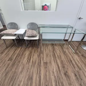 Glass Tables, Chairs & Accent Table Set
 UNRESERVED