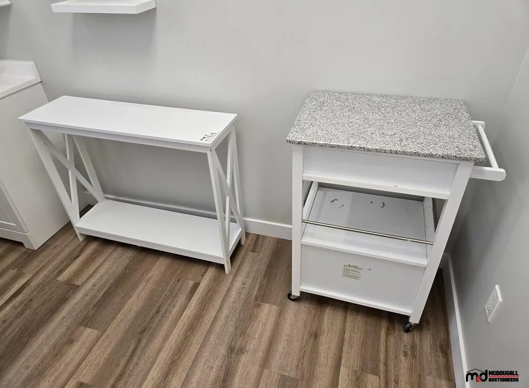 White Console Table & Granite-Top Cart
UNRESERVED
