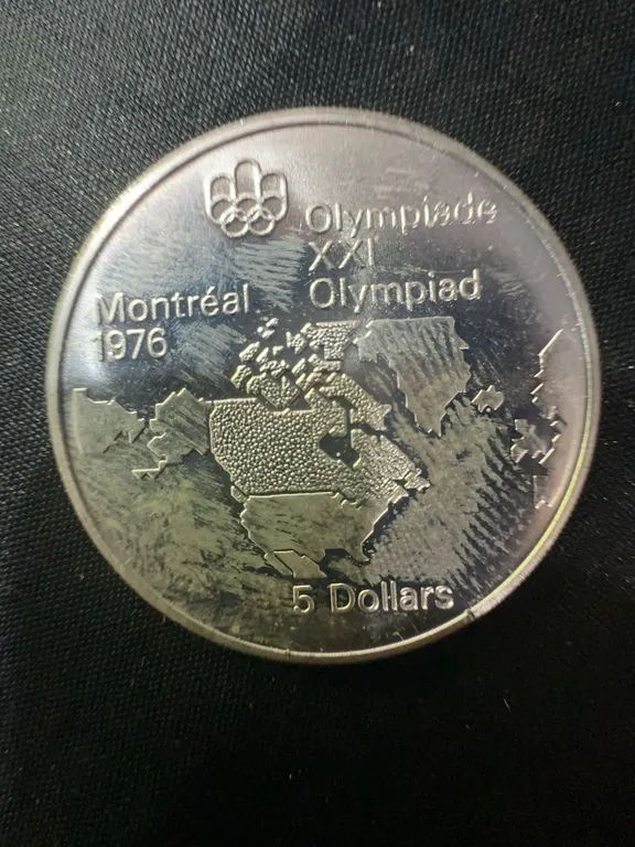 1976 Montreal Olympics $5 Sterling Silver Coin, 24.3g, .925