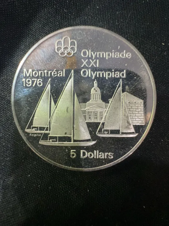 1976 Montreal Olympics $5 Sterling Silver Coin, 24.3g, .925 Silver