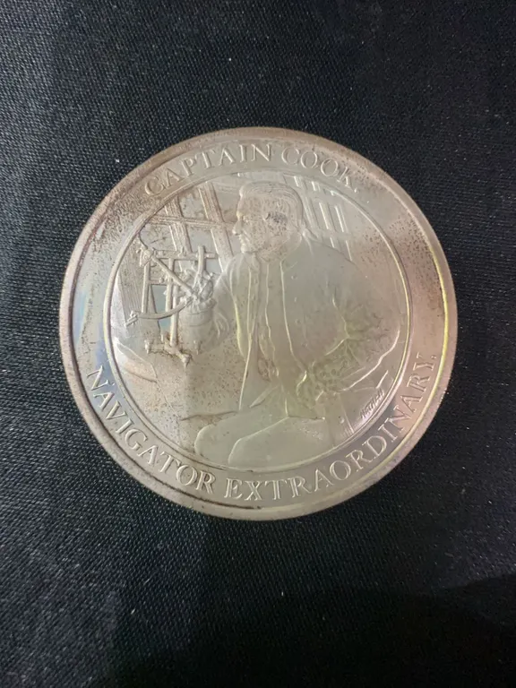 Captain Cook Navigator Extraordinary .925 Sterling Silver Medal 36.9g