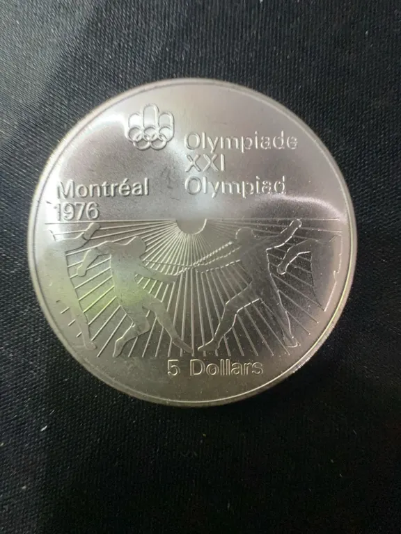 1976 Montréal Olympics $5 Sterling Silver Coin, 24.3g