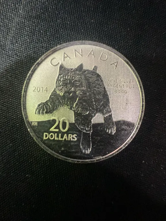 2014 Canada $20 Fine Silver Coin .9999 Bobcat 9g