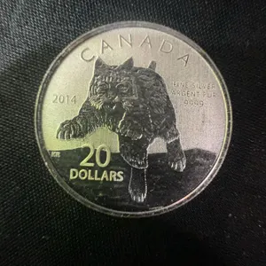 2014 Canada $20 Fine Silver Coin .9999 Bobcat 9g
