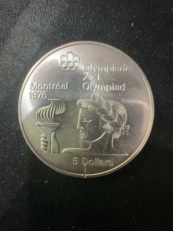 1976 Montreal Olympics $5 Coin, .925 Sterling Silver, 24.3g