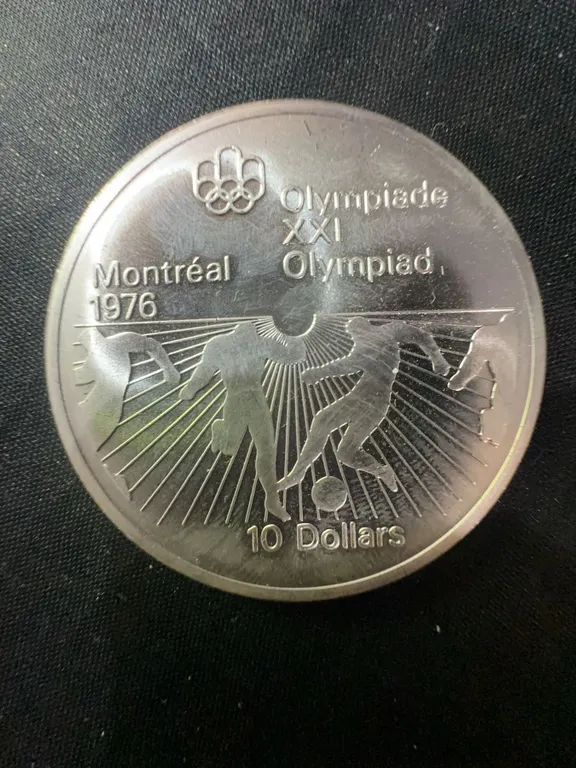 1976 Montreal Olympics $10 Sterling Silver Coin, 48.6g, .925