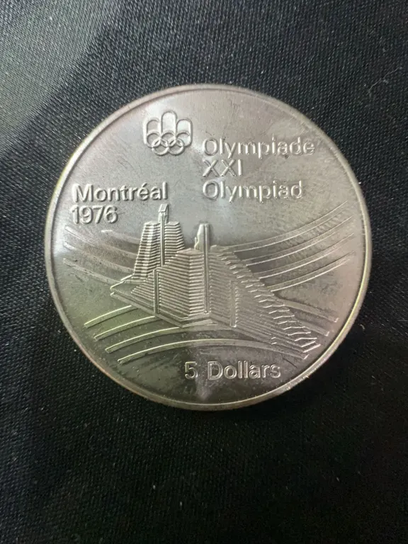 1976 Montreal Olympics $5 .925 Sterling Silver Coin, 24.3g