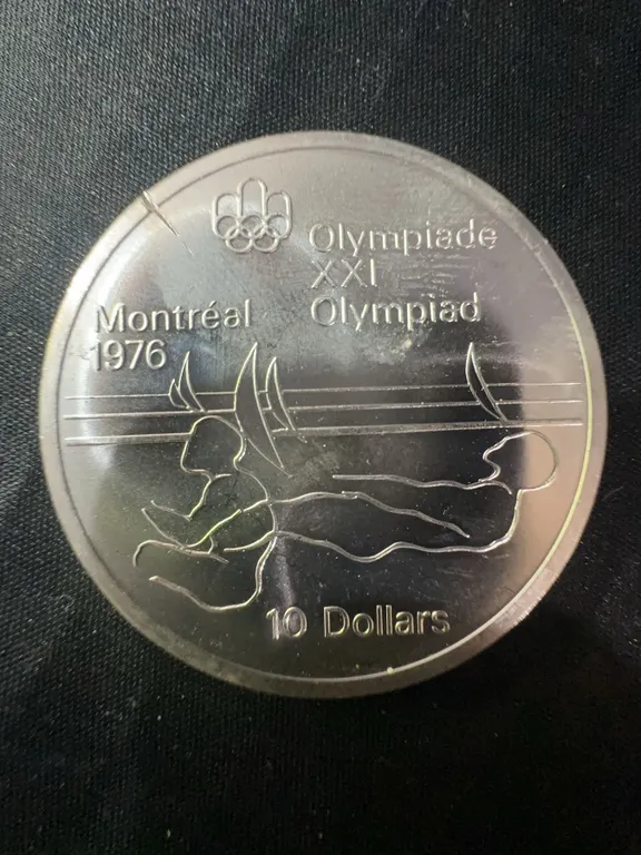 1976 Montreal Olympics $10 .925 Sterling Silver Coin, 48.6g