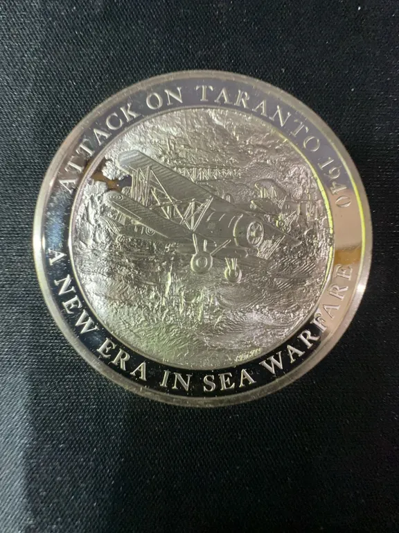 Mountbatten Medallic History "Attack on Taranto" .925 Sterling Silver Coin, 36.9g