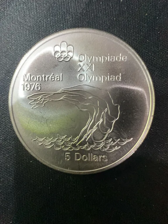 1976 Montreal Olympics $5 .925 Sterling Silver Coin, 24.3g