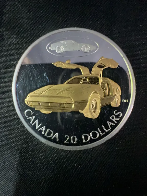 2003 Canada $20 .925 Silver Coin With Gold-Plated Car Design