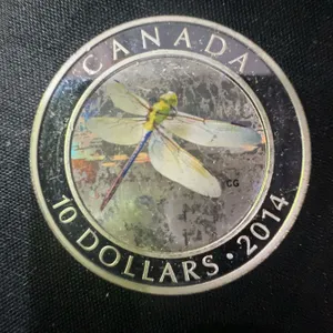 2014 Canada $10 Dragonfly Coin .9999 Fine Silver 16g